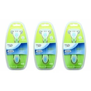 3Pk beauty360 Women's 5-Blade Razor Handle & 2 Cartridges Moisture Halo Freshpak